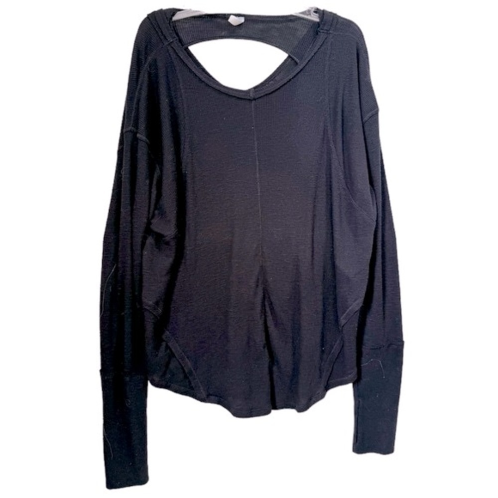 Free People Movement Thermal Ribbed CutOut Oversized Top Stretch Relaxed T Shirt